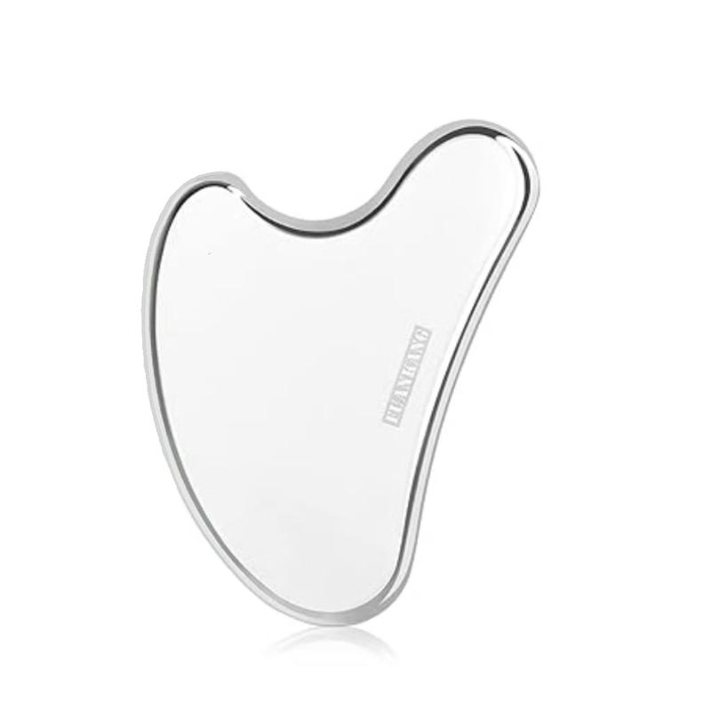 Stainless Steel Gua Sha Facial Tools with Travel Pouch, a Scraping Massage Tool for Face and Skincare Comfort.