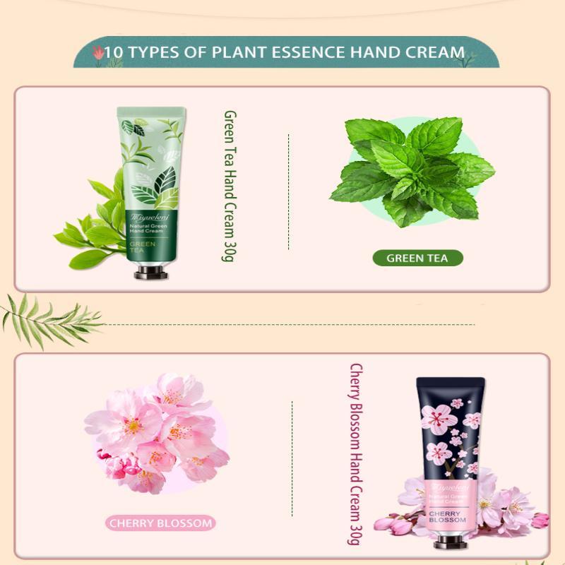 Hand Cream Set, 10pcs set Plant Fragrance Hand Moisturizer, Hydrating Hand Lotion, Anti-cracking Hand Care Product for Women & Men