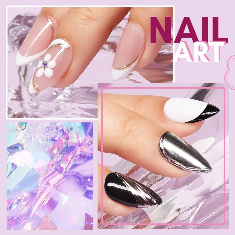 Makartt Gel Nail Polish Liner Set 8ML, 2 Color Nail Art Autumn French Polish White Black for French Tip Swirl Draw Nail Soak Off UV Curing Built Thin Brush Manicure Set For Salon DIY Nail Care Geometric