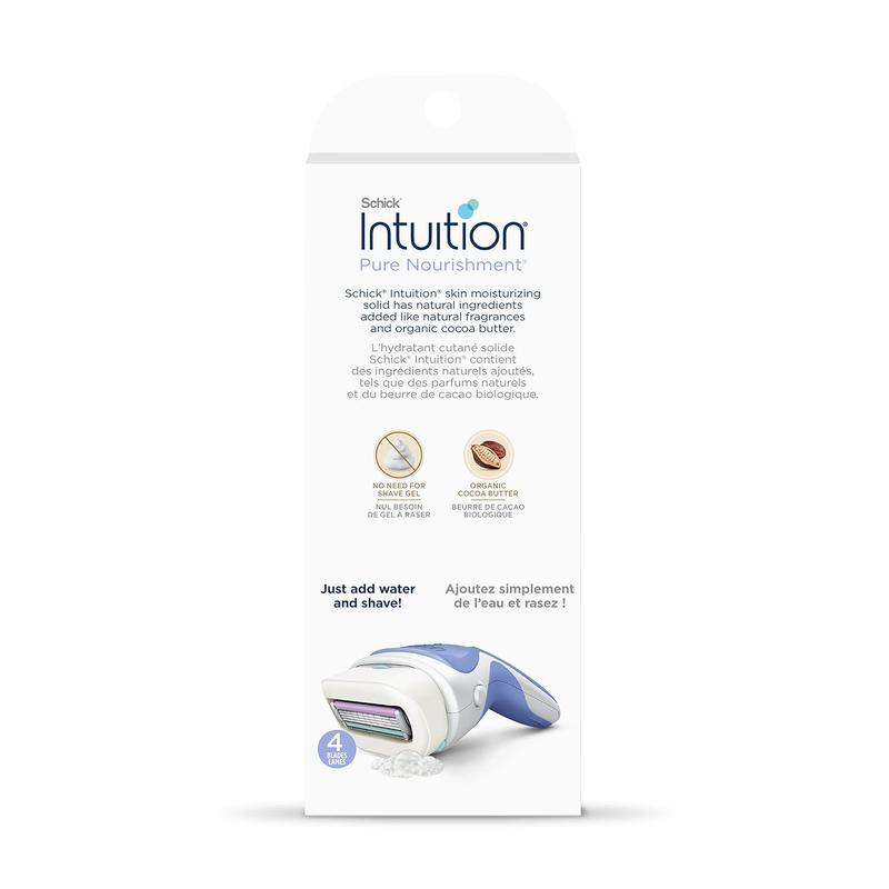 Razors for Women | 1 Razor & 2 Intuition Razor Blades Refill with Organic Cocoa Butter