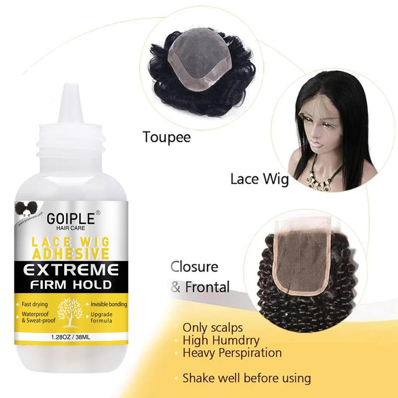  Wigs Accessory Essentials Kit Lace Front Wig Glue Lace Glue Remover Wig Caps Elastic Band Edge Brush Edge Control Gel Hair Wax Stick