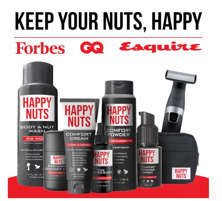 HAPPY NUTS Comfort Powder - Anti Chafing & Deodorant, Sweat and Odor Control for Men's Private Parts-men's stocking stuffers Body Care Scent