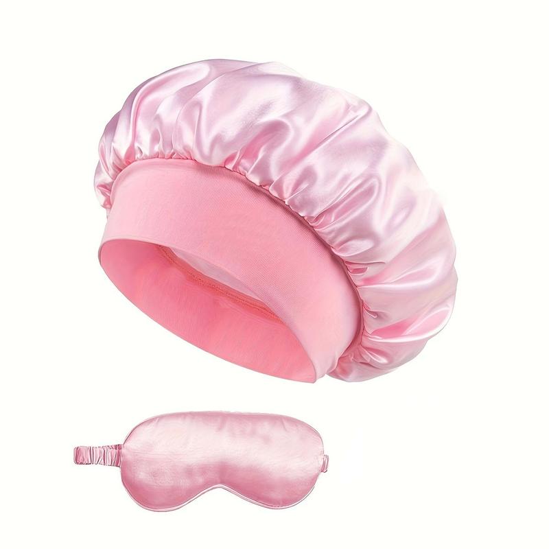 Sleep Bonnet Cap & Eye Mask Set, 2 Counts set Dreamy Sea Shell Design Sleep Bonnet & Eye Mask, Heatless Styling Tools for Women & Girls