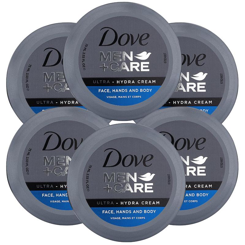 Dove Men+Care Ultra Hydra Cream, Face, Hands and Body Care, All Skin Types, 6 Pack of 2.53 Oz Each no brand