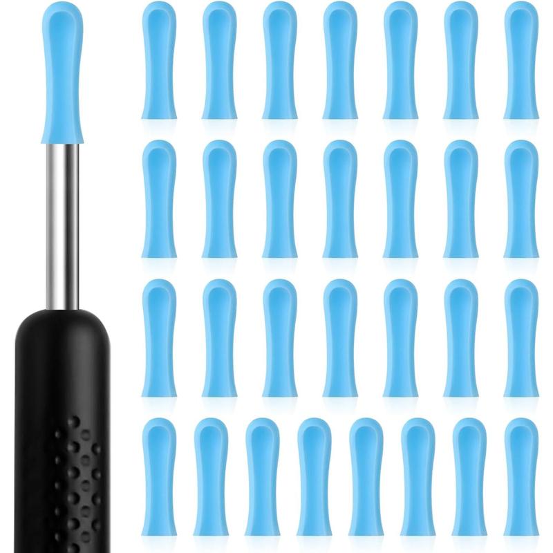 30pcs Ear Pick Heads for Dry Wet Ears Ear Cleaner Heads Earwax Cleaning Ear Pick Heads Earwax Removal Replacement Heads for Ear Cameras Silicone Soft Cleaning Reusable Caps for Earwax Removal Endoscopes Thanksgiving Gifts Christmas Gifts