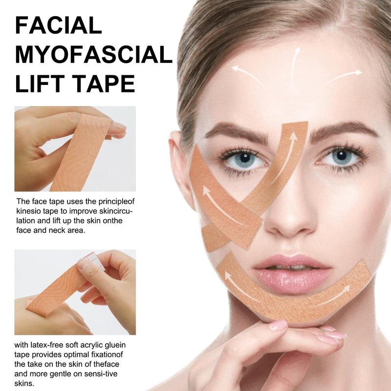 Facial Myofascial Lift Tape, 3 Boxes Adjustable Face Lift Tape, Face Toning Belts, Easy To Carry, Professional Skincare Tools for Women