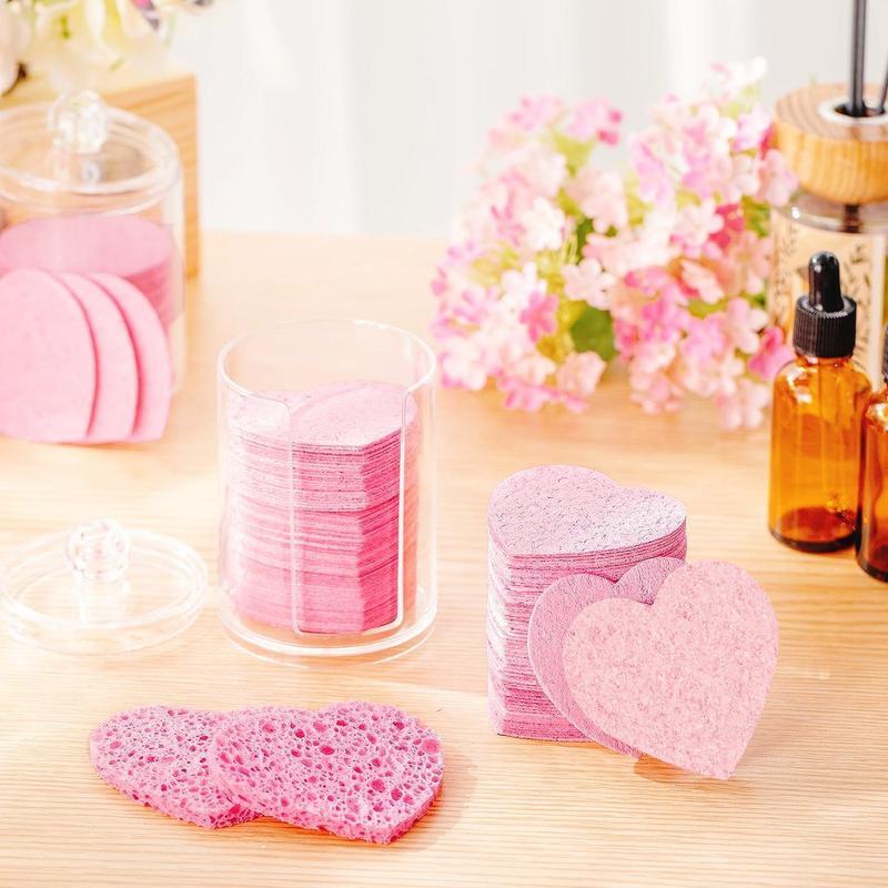 Heart Shaped Facial Sponge, Compressed Face Wash Pad, Exfoliating Facial Cleansing Sponge, Facial Skin Care Tool for Women