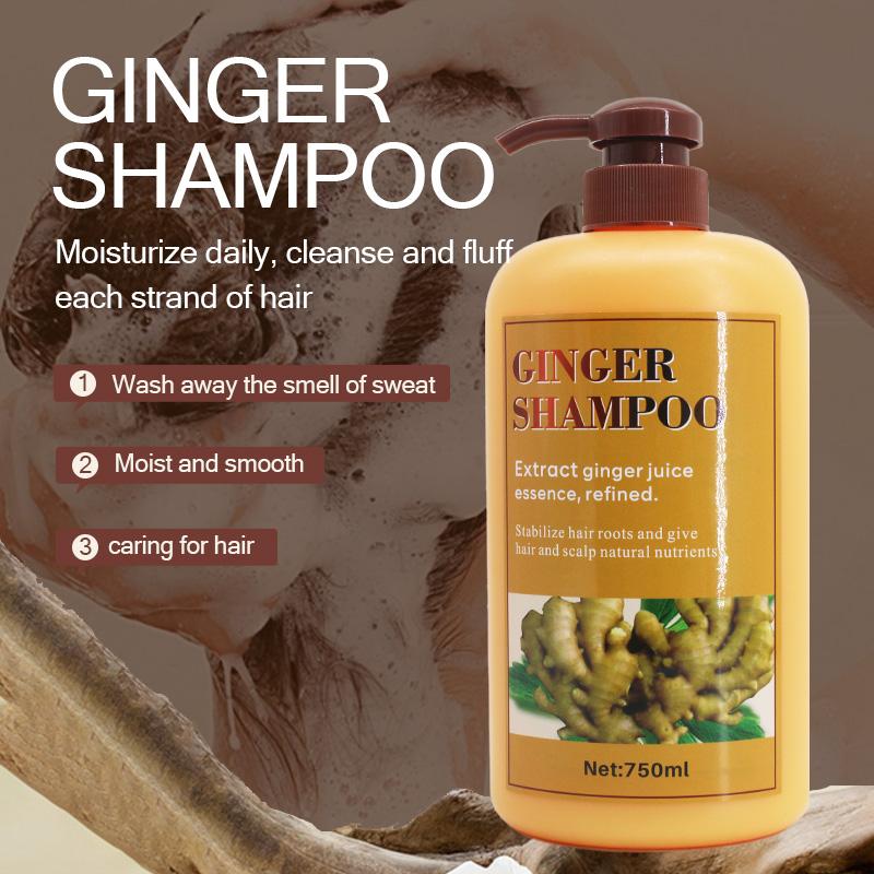 [FDA approved] 750ml Ginger Hair Shampoo Fast Regrowth Hair Thick Anti-Hair Loss Anti-Dandruff Anti-itching Shampoo