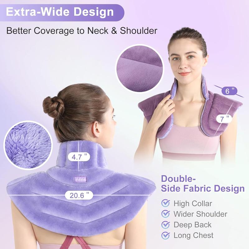 Microwavable Heating Pad for Neck and Shoulder, Soft Moist Heating Wrap with Natural Herbal Filling, Warm Gifts for Mom&Dad