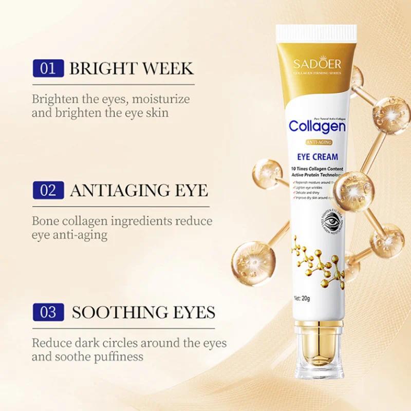 Collagen Eye Cream Instant Eye Bag Removal Dark Circle Removal Wrinkles Firming Skin Fade Fine Lines Hydrate Anti Puffiness New