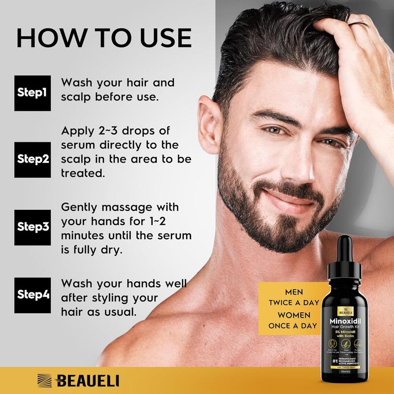 5% Minoxidil for Men Hair, Minoxidil for Women Hair Growth, Minoxidil for Men Beard Growth, Minoxidil 5 Percent, Hair Regrowth for Men, Hair Loss Treatments for Women 1oz