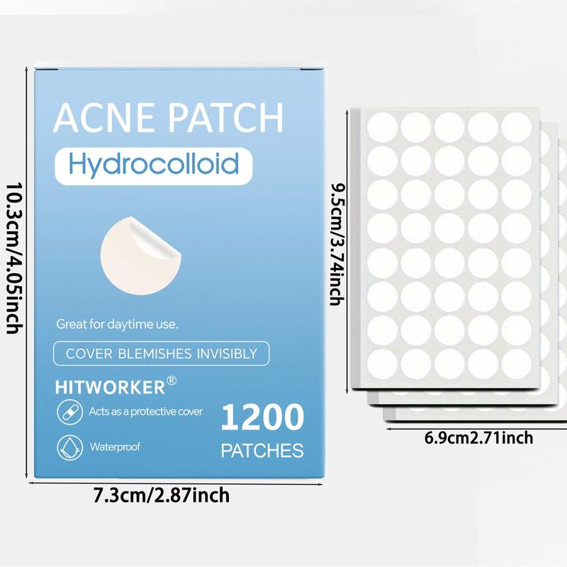 Round Acne Patches, 1200pcs box Hydrocolloid Acne Patch, Facial Skin Care Patches, Suitable for All Skin Types