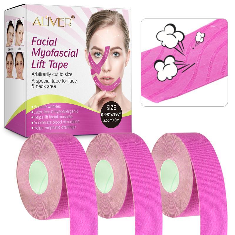 Facial Myofascial Lift Tape, 3 Boxes Adjustable Face Lift Tape, Face Toning Belts, Easy To Carry, Professional Skincare Tools for Women