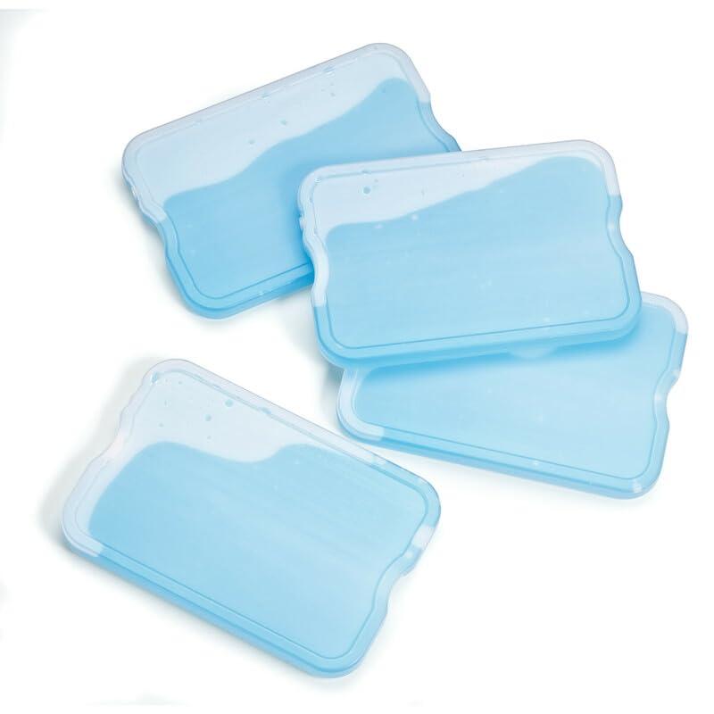 4-Pack XL Slim Ice Packs, Fast Freezing Space Saving Reusable Ice Packs for Lunch Boxes or Coolers, Blue, 4-Pack (1 Pack)