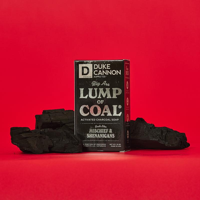 Duke Cannon Supply Co. Big Ass Lump of Coal Soap - Superior Grade, Extra Large Men's Bar Soap with Masculine Scents, Body Soap, All Skin Types, 10 oz