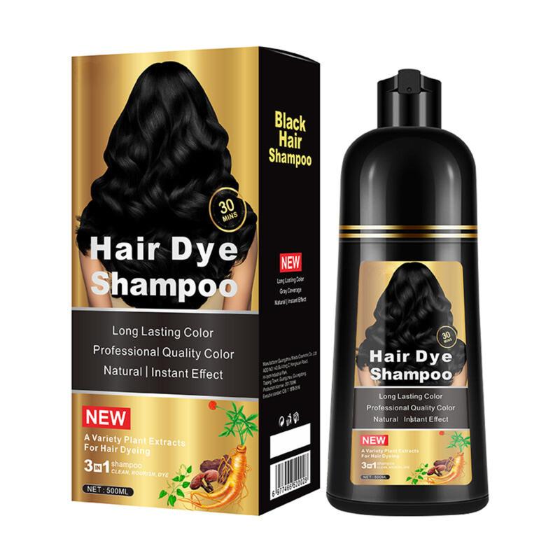 Hair Dye Shampoo - 3-in-1 Instant Hair Color with 100% Grey Coverage, Herbal Ingredients, Gentle Nourishing Formula, Long-lasting Shine, Easy to Use for All Hair Types