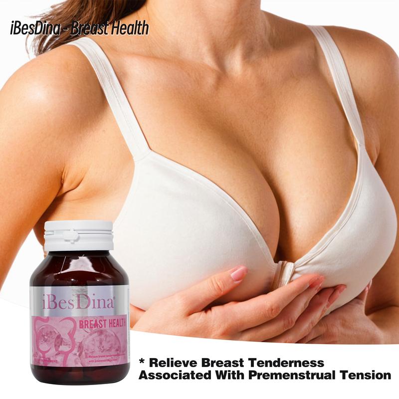 Ibesdina Breast Health Tablets -Contains multiple ingredients such as vitamins,lycopene, camellia sinensis .etc.Supports female hormonal balance and breast health. 60 Tablets.