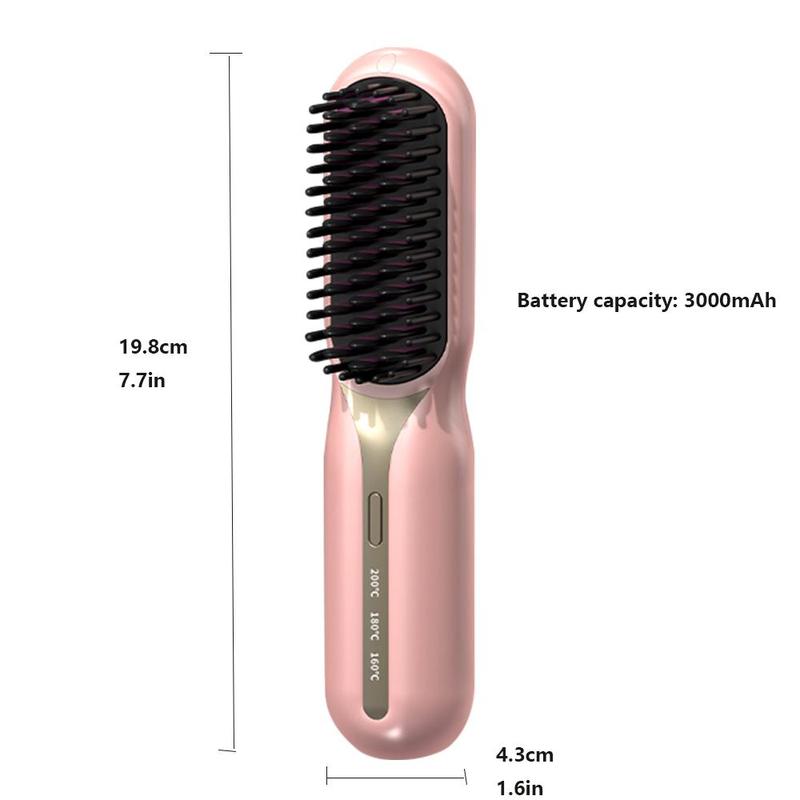 Wireless Electric Hair Straightening Comb, 1 Box Portable Rechargeable Hair Straightening Comb, Hair Styling Tool for Home & Travel, Christmas Gift