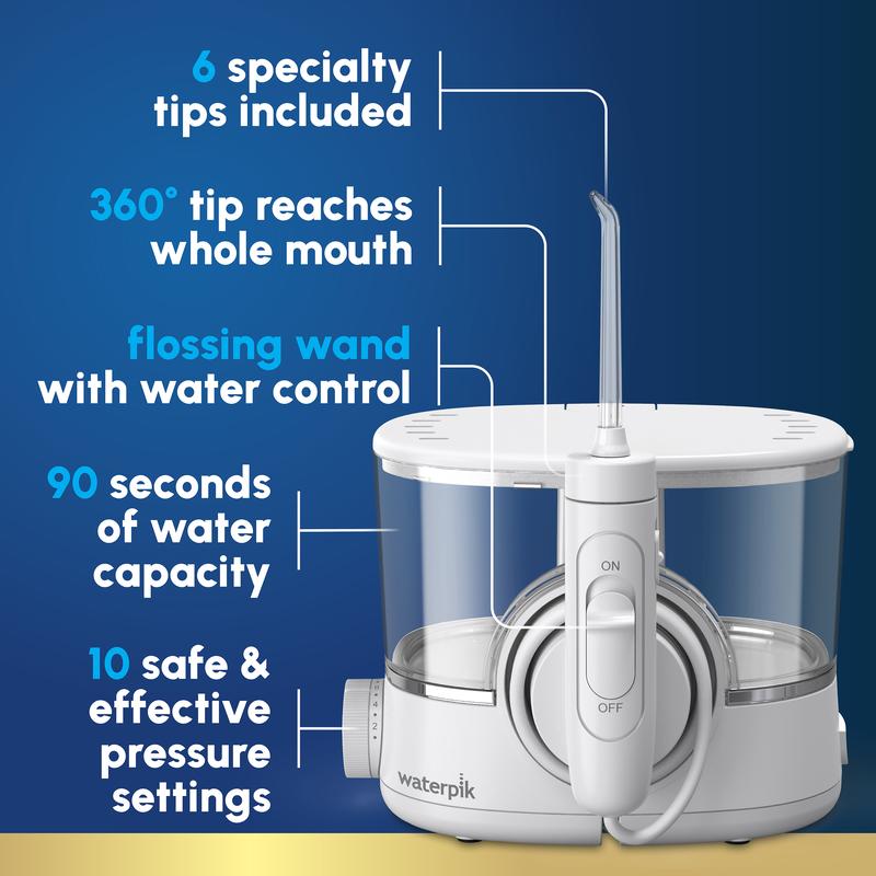 Waterpik ION Cordless Water Flosser TikTok Shop For Teeth, Gums, Braces, Dental and Oral Care With 10 Settings, 6 Tips For Multiple Users and Needs, Easy Handle, ADA Accepted, Rechargeable, White WF-11, Packaging May Vary