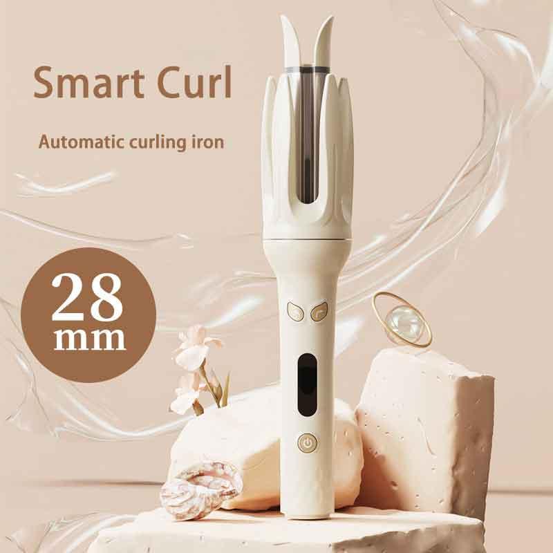 Spin and Curl, Automatic Hair Curling Iron for Healthy & Shiny, Effortless Curls & Waves, 28mm Barrel Hair Curler with 4 Temperature-adjusting Mode, Preset Temperature Settings For Each Hair Texture, Auto Power off When Stuck or Tangle