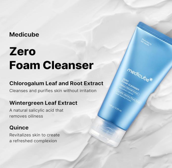 Medicube Zero Foam Cleanser for Sensitive Skin - Sebum Control, Moisture Balance, and Pore Minimization | Korean Skincare-medicube Facial Salicylic