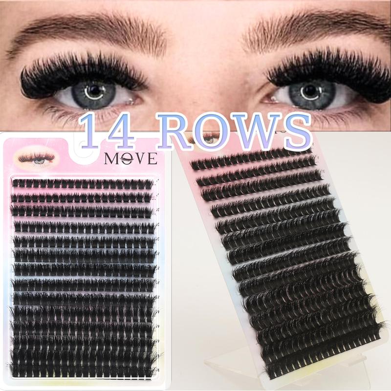 Mixed Length Eyelash Extensions Kit, 1 Box D Curl Individual False Eyelashes, Professional Eye Makeup Accessories for Women & Girls, Christmas Gift