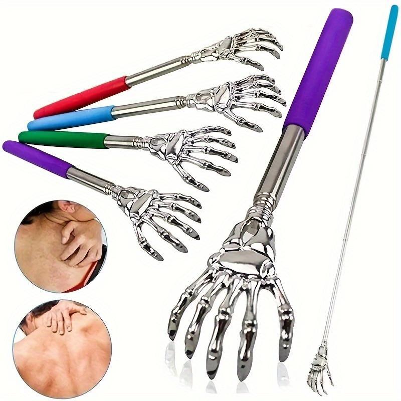 Portable Telescopic Back Scratcher, 1 Count Stainless Steel Extendable Back Massager with Comfort Grip Handle, Ideal for Elderly & Itch Relief, Christmas Gift