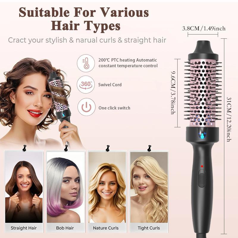 Electric Hair Curler, 1 Count Comfort Hot Air Curling Hair Iron for Fall, Negative Ion Hair Styling Tool, Hot Tools Thermal Brush, Professional Hair Styling Tool for Home & Salon Use, Ideal Gift for Christmas, Winter Gift