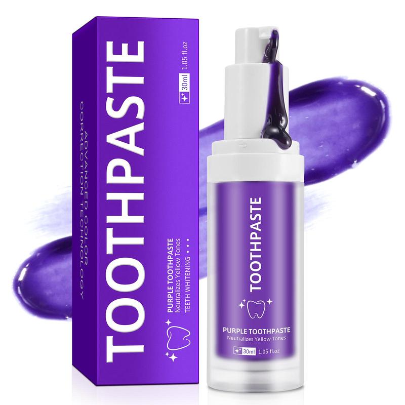 Purple Toothpaste, Tooth Brightening Toothpaste for Christmas Gift, Oral Care Toothpaste for Men & Women, Daily Oral Care Product