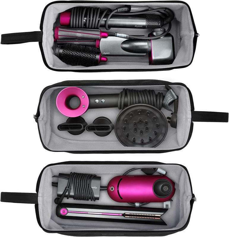 Travel Case Compatible with Dyson Airwrap & Curling Iron, Portable Hair Dryer Carrying Bag Waterproof Storage for Dyson Supersonic Styler Attachments Protection