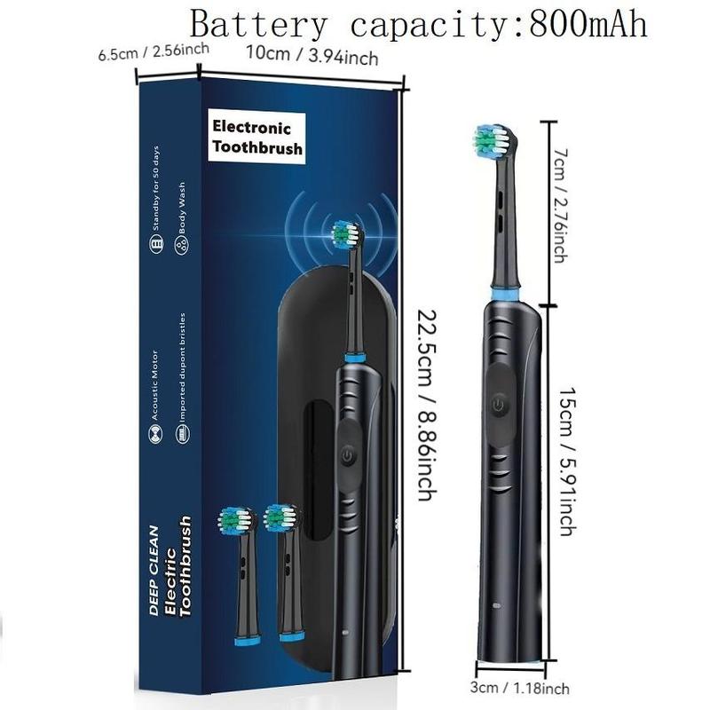 Electric Toothbrush Set, 1 Set Portable Rechargeable Electric Toothbrush with 8 Counts Brush Heads & 1 Count Travel Case, Oral Care Product for Adults, Christmas Gift