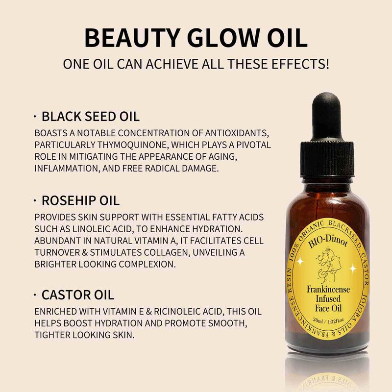 Organic Castor & Frankincense Resin Oil, 2 Counts Roll on Serum for Under Eyes and Face Moisturizing, Skin Looks Visibly Younger, Christmas Gift