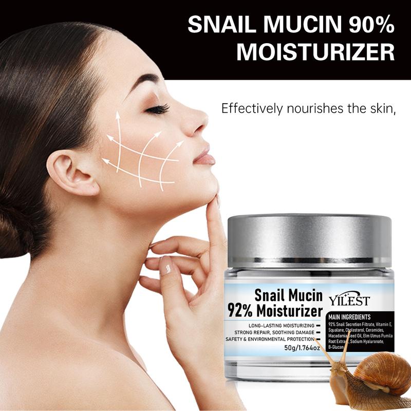 Yilest Snail Mucin 92% Moisturizer  Face Gel Cream,Deep Hydration, Quick Absorption, Enriches Your Skin,Cleanser Moisturizing Skincare