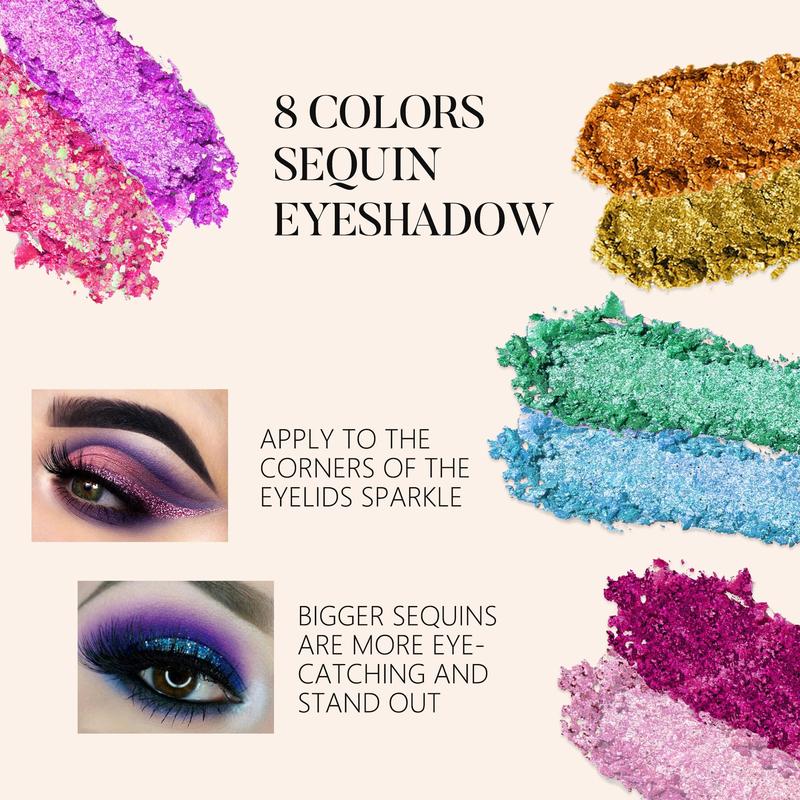 Dual Color Glitter Eyeshadow, Glitter Eye Shadow Makeup Products, High Pigmented Blendable Eyeshadow Powder, Long Lasting Shimmering Eye Shadow Makeup Products for All Styles and Occasions