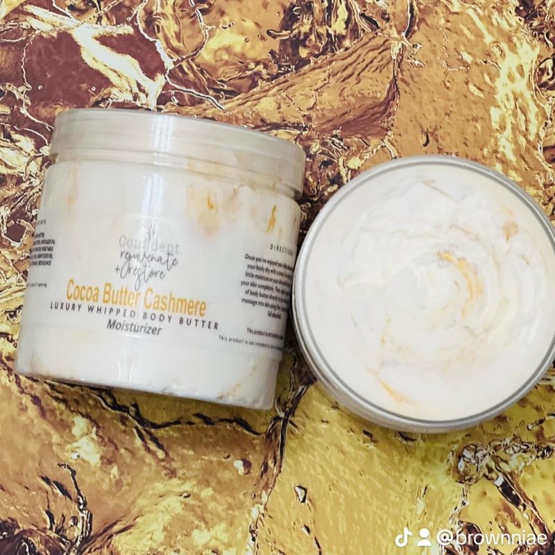 Cocoa Butter Cashmere Luxury Whipped Body Butter & Exfoliant Options Sugar Glow Exfoliating