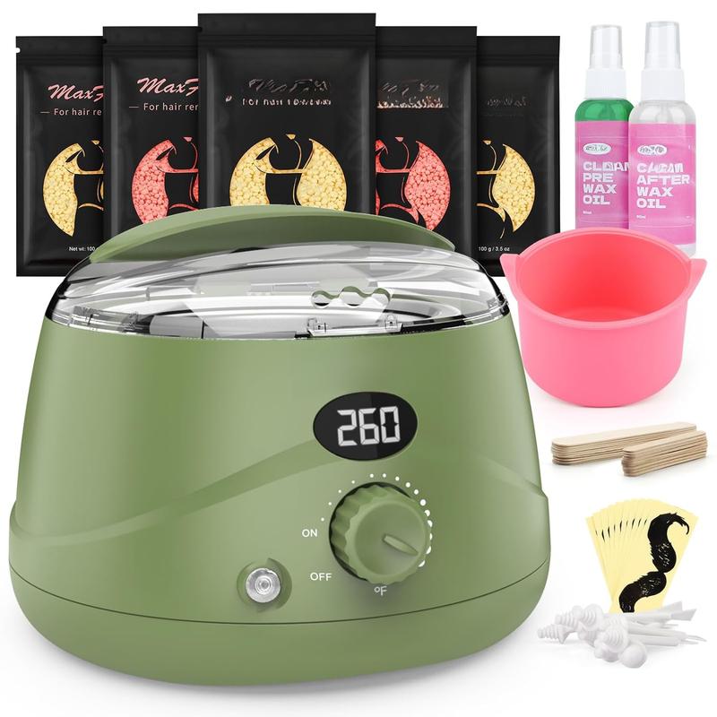 Waxing Kit,  Digital Wax Pot Hard Wax Kit with Accessories for Brazilian and Full  Waxing for Women and Men