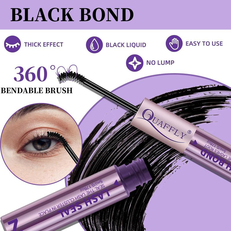 2 in 1 Long Lasting Eyelash Bond & Seal Glue, Waterproof Eyelash Extension Adhesive, Eye Makeup Tool for Women & Girls