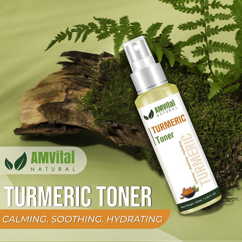 AMVital Turmeric Toner for Face - Soothing Turmeric Dark Spot Corrector, Hydrating for Men and Women Facial Radiant Skincare Skincare Cleansing