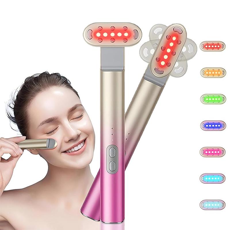 LED Beauty Wand, 1 Count 7 Color LED Facial Massager, Facial & Eye Skincare Equipment, Personal Care Appliances for Home Use