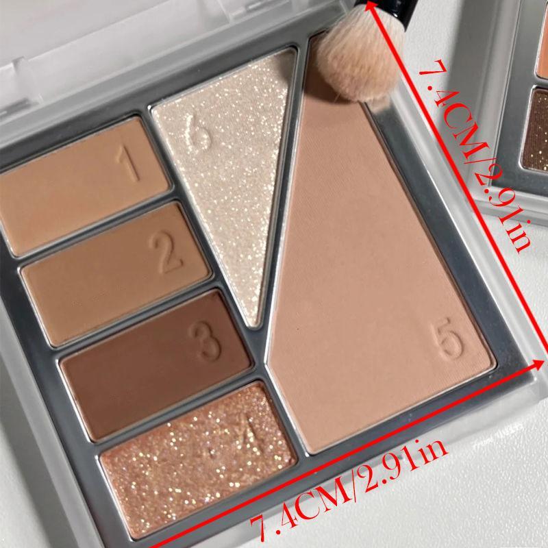 High Gloss Powder Blusher Eye Shadow Palette, Multi-functional Matte and Glitter Makeup Palette, Color Correcting Cheeks Highlighting Shadowing Palette