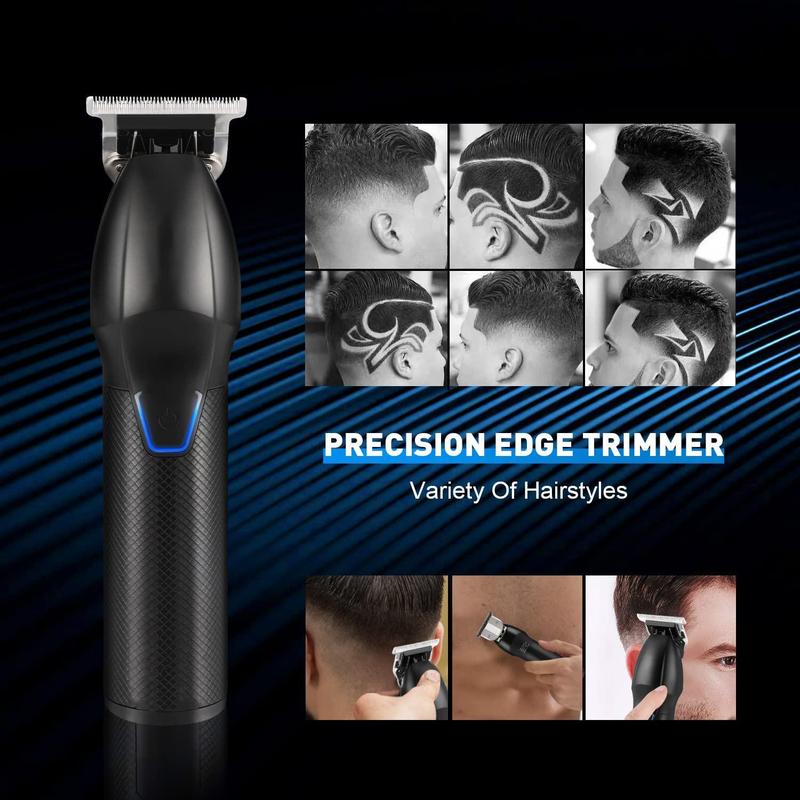 Professional Hair Clipper For Men, 1 Set Rechargeable Electric Beard Trimmer, Cordless Barber Clipper For Hair Cutting With T-blade Edgers