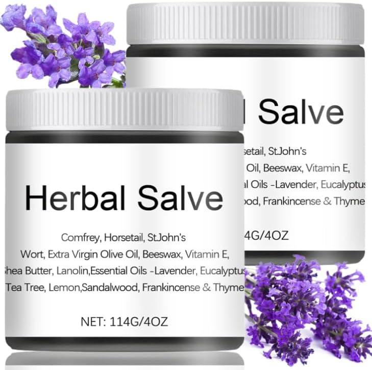 Organic Herbal Salve 4oz - Comfrey Organic Herbal Salve Cream Ointment 2 Bottles