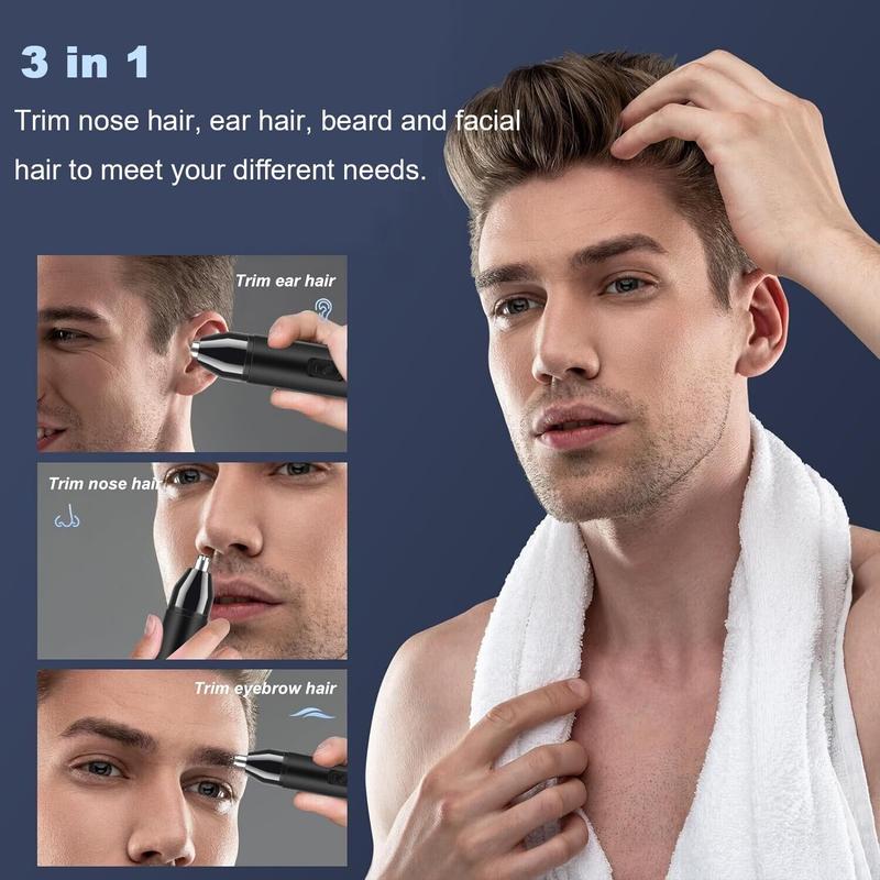 USB Rechargeable  Electric Nose Hair Trimmer as Father's Day Gifts, Portable Comfort Ear and Nose Hair Trimmer, Electric Nose Hair Clipper, Pocket Size Cordless Nose Hair Shaving Tool and Facial Hair Removal Device for Men Women