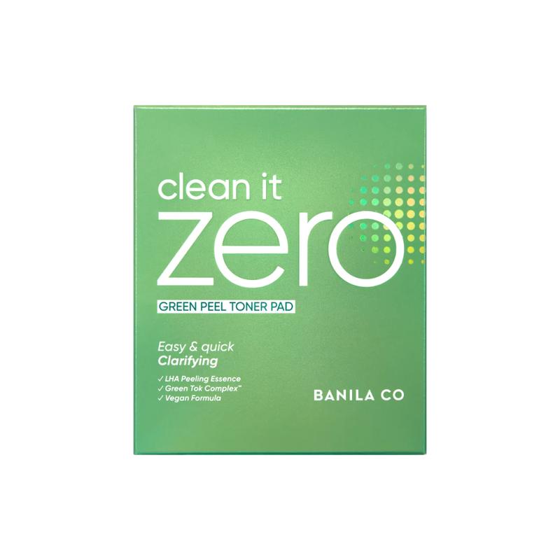 Clean It Zero Green Peel Toner Pad - Vegan Dual Sided Toner Pad for Exfoliating Dead Skin Cells and Unclog Pores Skincare Smooth