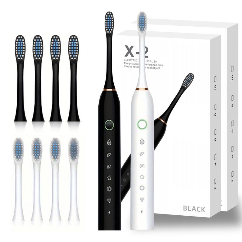 Electric Toothbrush Set, 1 Box Electric Toothbrush & 8 Counts Replacement Brush Heads, Oral Care Tool For Adults, Personal Care Appliances, Halloween, Christmas, Fall, Ideal Winter Gift