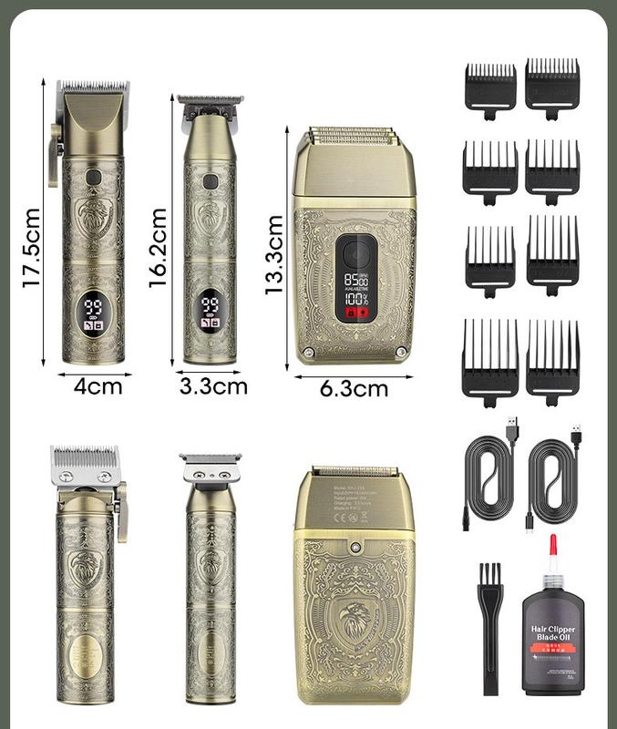 Professional Hair Clippers for Men 3 in 1 Hair Trimmer Beard Trimmer Electric Shavers Razor for Men, Cordless Beard Trimmer Nose Hair Trimmer Kit- Men'S Grooming Set LCD Display Gifts for Men Him,USB CHARGE Comfort Salon Comfort Salon