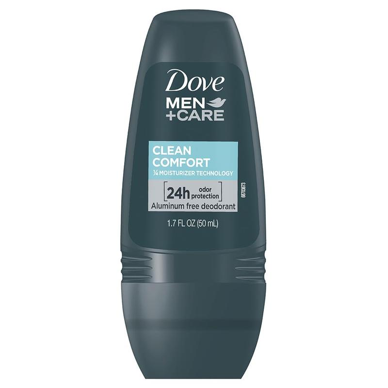 Dove Men+Care Clean Comfort Roll on Deodorant, Aluminum Free, for All Day Underarm Odor Protection, 4-Pack, 1.7 Fl Oz Each, 4 Bottles UNILEVER INTL