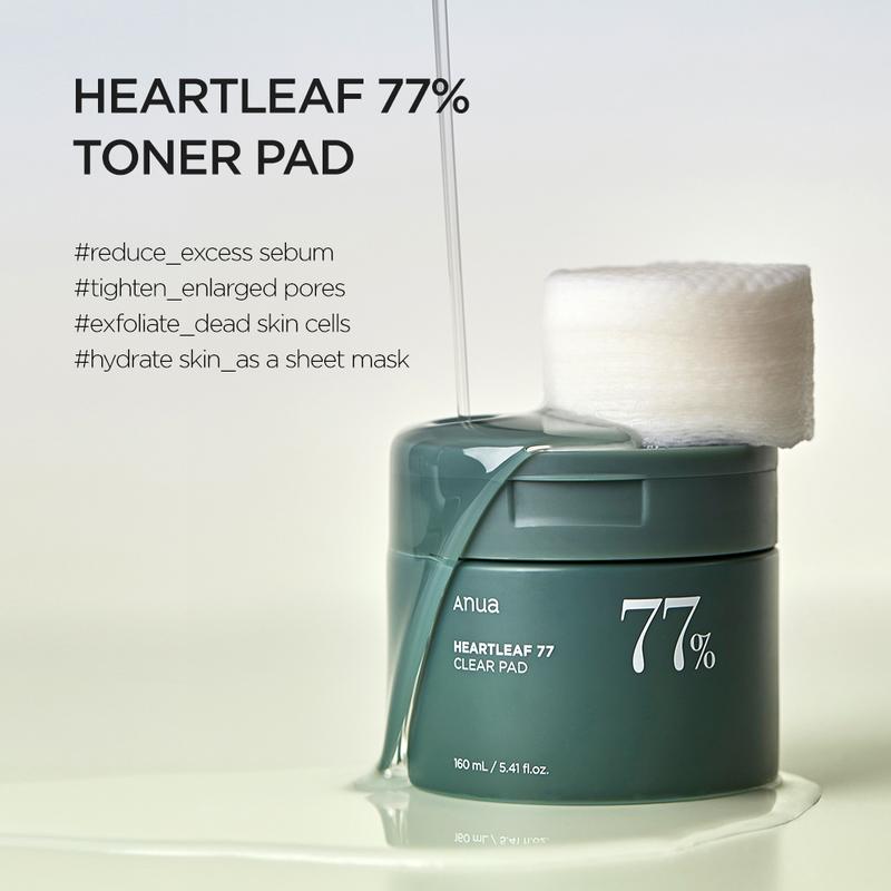 [Anua Official Shop] Heartleaf 77 Toner Pad 70 Sheets with PHA 5.41 fl.oz. (160ml)｜Non-comedogenic, Mild Exfoliant, Korean Skincare, skincare comfort