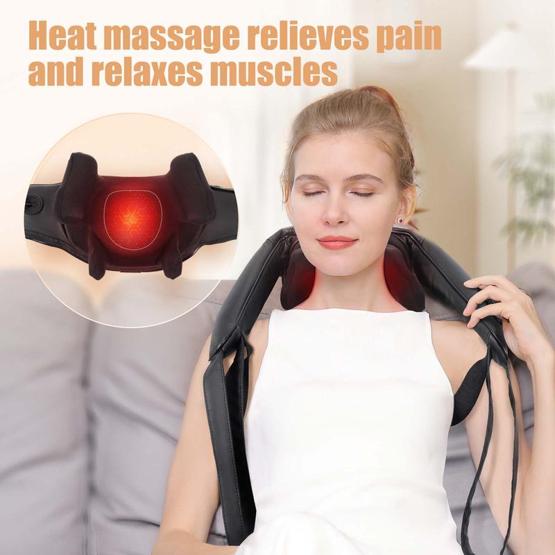 neck and shoulder massage shawl massagers with Heat - Deep Tissue 6D Kneading Pillow,  Foot, Legs,Body - Relieve Muscle Pain Mothers day gift