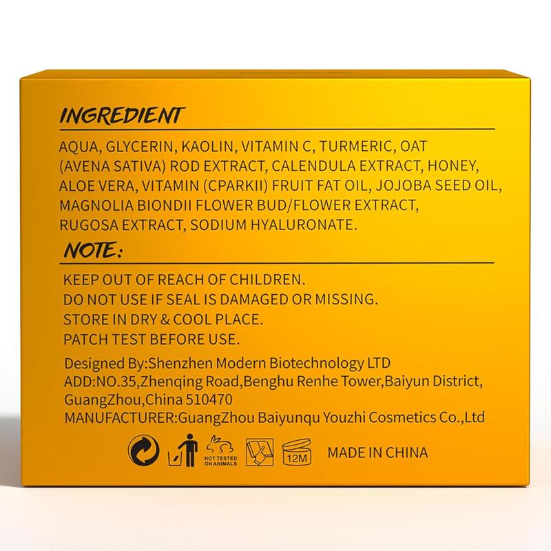 Turmeric Vitamin C Clay Mask Deep Cleansing Face Mask Skin Care Improve Blackheads Acne Dark Spots and Even out skin tone Facial Mask Control Oil and Refining Pores Aloe Aloe Vera Calendula Daily Calendula Daily Gentle Mild Organic Plant Radiant Restore